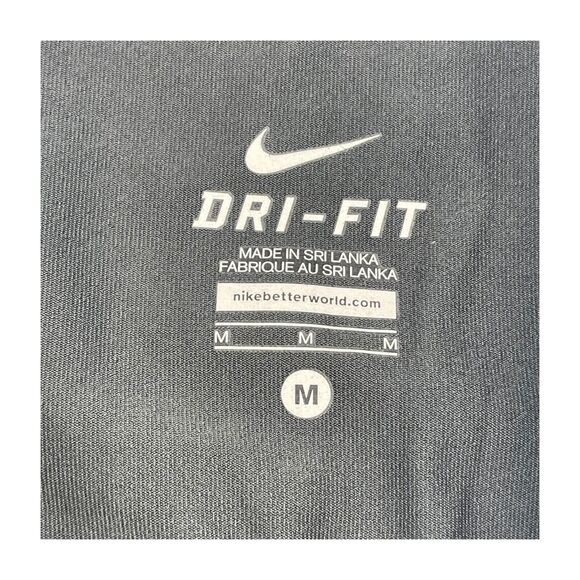 Nike Dri-Fit Capri Leggings Women's Medium Black Swoosh High-Waist Performance - Picture 2 of 6